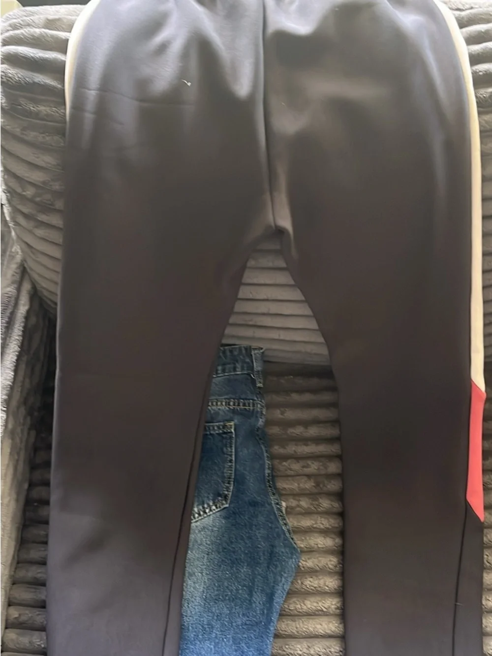 Nike Black Track Joggers with White and Pink Accents